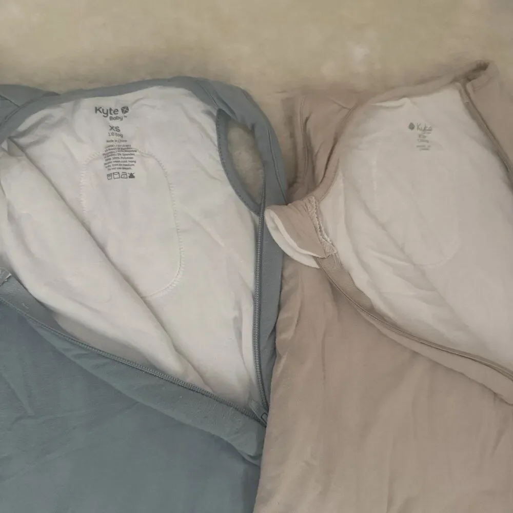 Kyte Baby Sleep Bag Bundle Size XS Blue Gray 1.0 TOG Bamboo Sleep Sacks J Zip - Picture 7 of 10